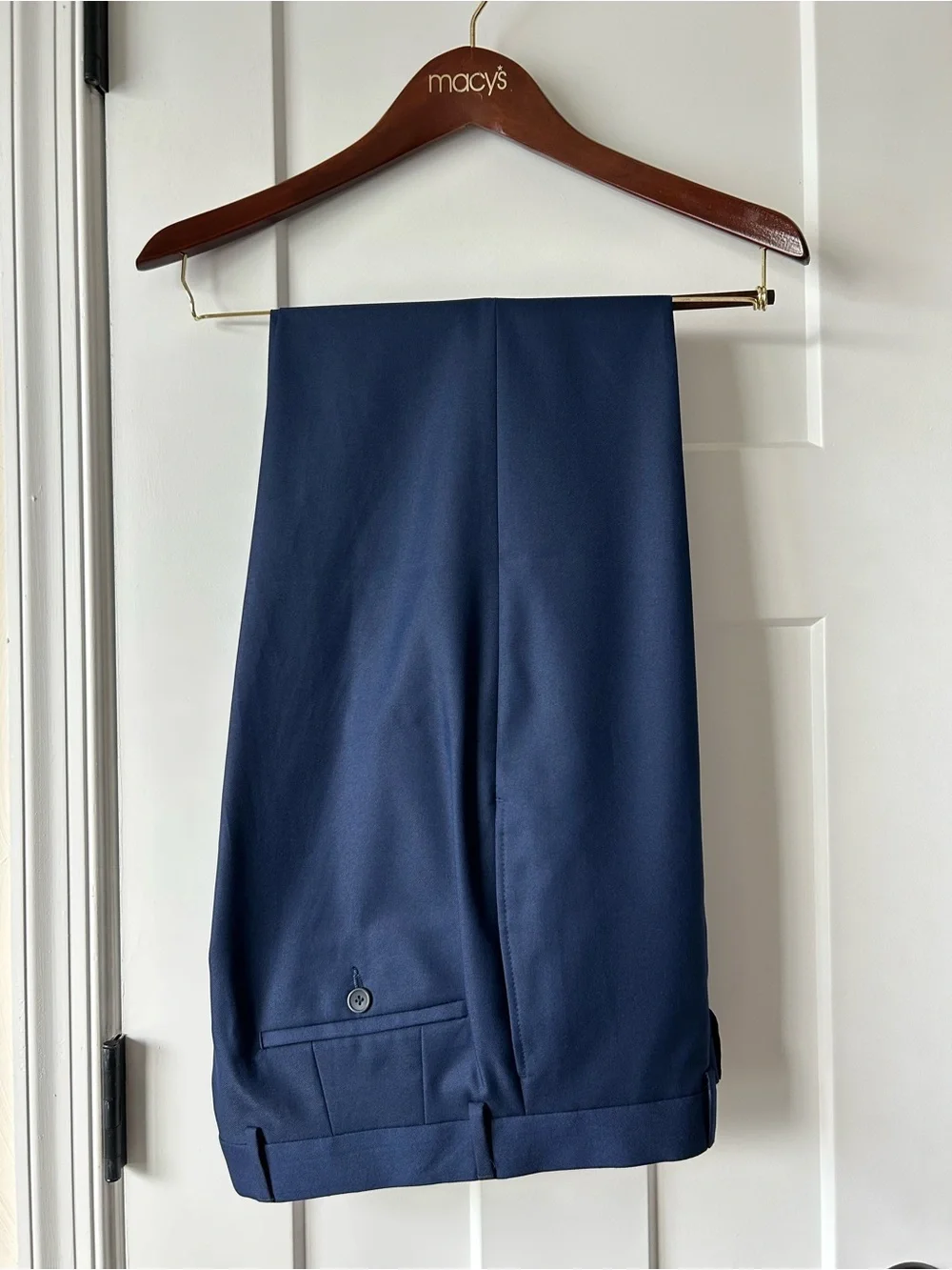Men's 38R Navy Blue 3-Piece Suit - Classic Two-Button